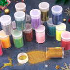 45 Colors Holographic Loose Glitter Mix Set - Chunky Hexagon + Fine Powder for Nail Art & Resin