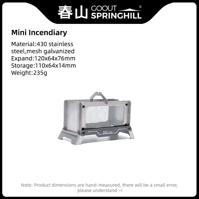 Goout Springhill Mini Woodstove Outdoor Camping Tour Incense Burner Folding Portable Stove Home Desktop Mosquito Incense Burner