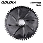 GOLDIX 8-Bolt Bicycle Chainring Wide and Narrow Teeth AERO Chainring CNC Hollow Cutting Machining for SRAM 8Bolt Crankset