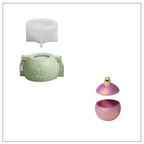 Christmas Bauble Candle Jar Silicone Mold, Reusable for Concrete Jesmonite Cement, Large/Small