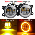 2 Pieces 90MM Round Angel Eye LED Fog Light For Suzuki Jimny 1998-2017 30W H11 Adjustable Car Front Fog Daytime Running Lamp DRL