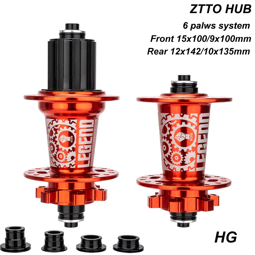 ZTTO Mountain Bike Hub 32 Holes 6 Pawls Disc Brake Bearing 10 11 12 Speed XD Thru Axle Quick Release Bicycle Wheel 142 135mm
