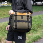 ROCKBROS Front Bike Bag Portable Waterproof Shoulder Bag Versatile for Multiple Scenarios 24L Expandable Handlebar Bag