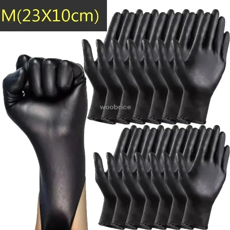 50/100/200pcs Disposable Black Nitrile Gloves, Kitchen, Tattoo, Hair Dye Gloves, Food Processing, Household Small Tools
