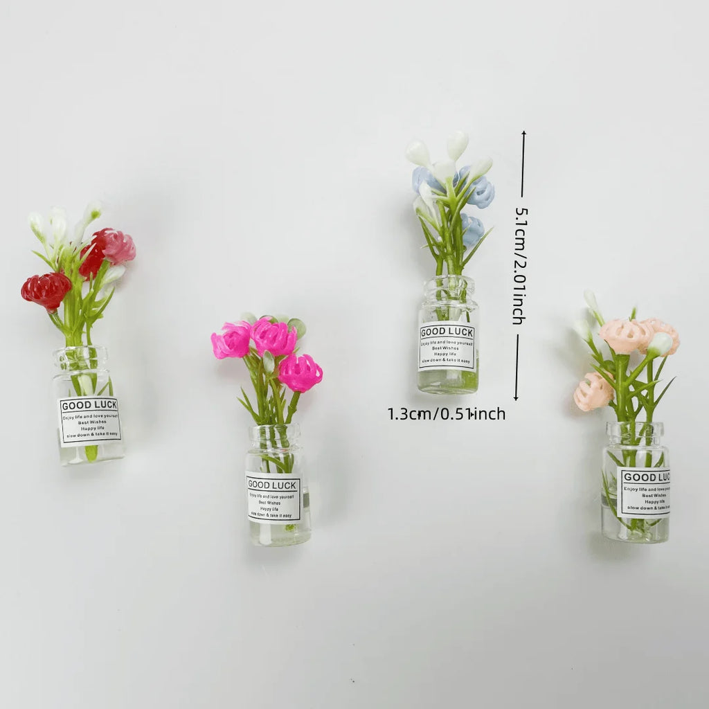 8pcs Mini Small Vase Magnets Cute Mini Refrigerator Magnets 3D Vase Fun Refrigerator Accessories Kitchen Decoration Holiday Gift