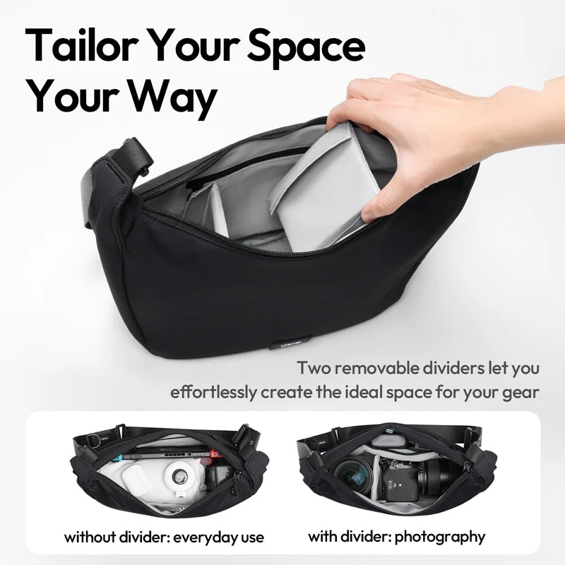 Ulanzı HMN1 Lunar Camera Sling Bag Photography Crossbody Bag for Canon Sony Nikon DSLR Camera Lens with Mini Pouch Divider