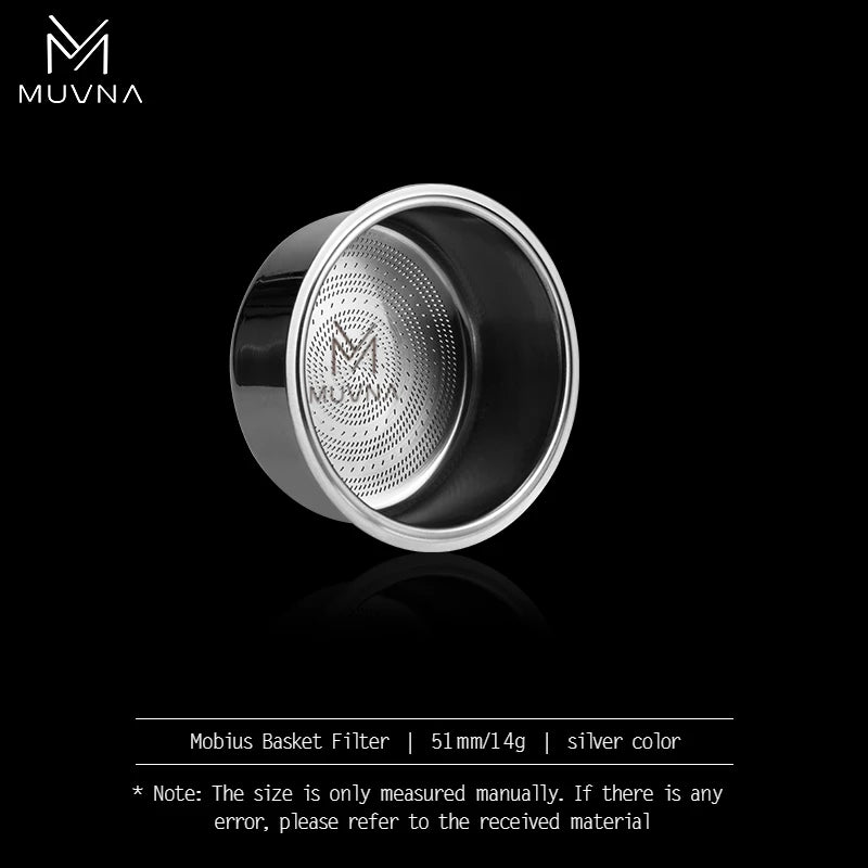 MUVNA Espresso Filter Basket 58mm 18g Micro Sieve 304 Stainless Steel, Silver