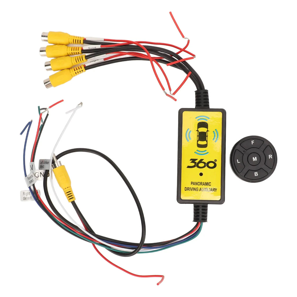 4 Way Backup Camera Video Switcher Easy Installation Intelligent Circuit Detection Video Splitter Switcher 8V‑16V for Trucks