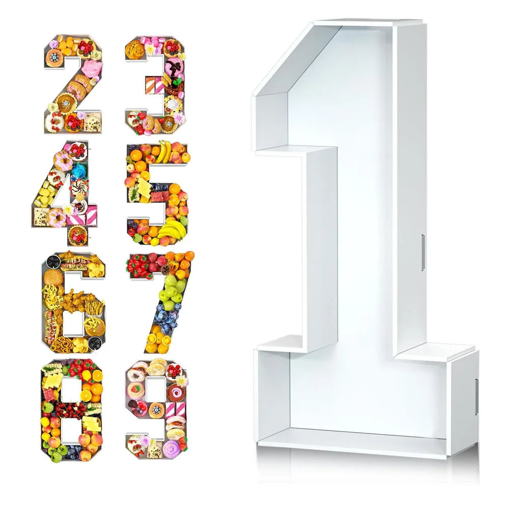 Food Fillable Number Shaped Sweets Flower Candy Cupcake Container Box for Wedding Anniversary Birthday Party Baby Shower Decore