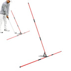 Golf swing alignment rod holder practice plate trainer, red