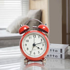1pc Retro Creative Metal Bell Alarm Clock, Desktop Simple Clock Silent Luminous Quartz Table Clock