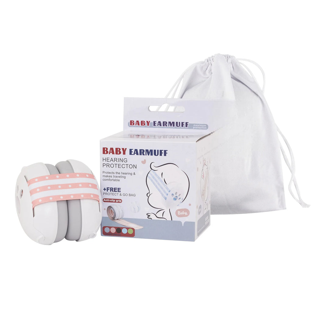 Baby Noise-Reducing Earmuffs Adjustable 2-in-1 Mini Headset for Sleep & Airplane