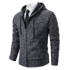 Autumn And Winter New Jersey Men's Casual Sports Coat Solid Color Stand Collar Wweater Grab Fleece Warm Zipper Cardigan