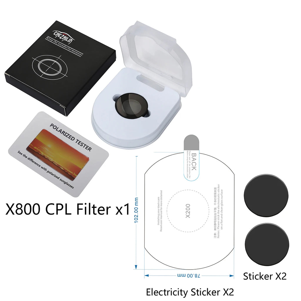 for 70mai Dash Cam 4K Omni X800 CPL Filter HD Lens Dust Protection Anti Glare CPL Filter