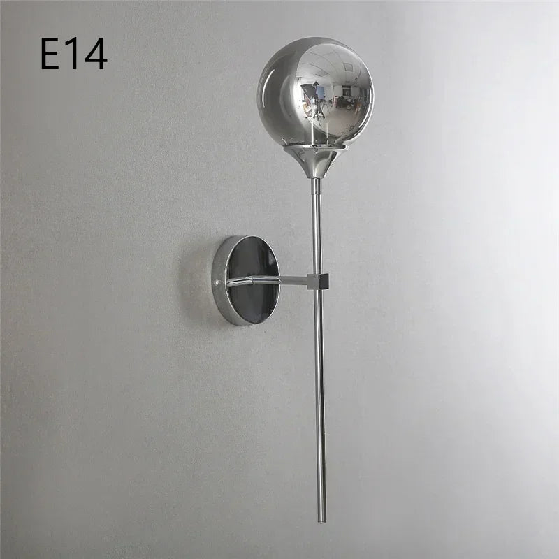 Modern Glass Ball Wall Lamps Nordic Creative Golden Chrome Lighting Fixtures E14/E27 Living Room Kitchen Decoration Wall Lights