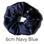 Mulberry Silk Oversized Scrunchie Hair Tie 6cm Elastic Ponytail Holder, Baby Blue