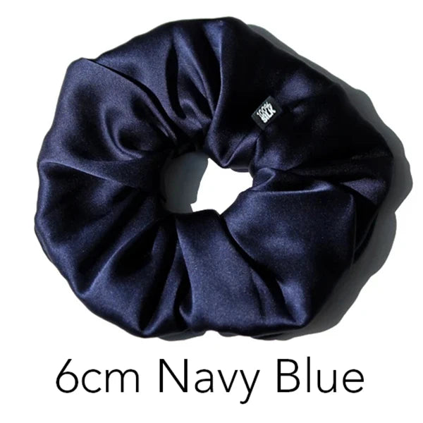 Mulberry Silk Oversized Scrunchie Hair Tie 6cm Elastic Ponytail Holder, Baby Blue