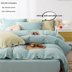 3pcs  100% cotton bedding set Double Duvet Cover Set 220x240 Solid Twist Cotton King Size Bedding Set Quilt Cover Set