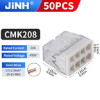 50Pcs Mini Quick Wire Connectors 2/3/4/5/6/8 Ports Terminal Block Hard Stainless Easy Electric Quick Push-In Light House Wiring
