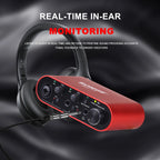 BOMGE BMG-11S Audio Interface 24-bit/192kHz Professional Sound Card And Monitor Headphones Amplifier Are Used For Live Recording