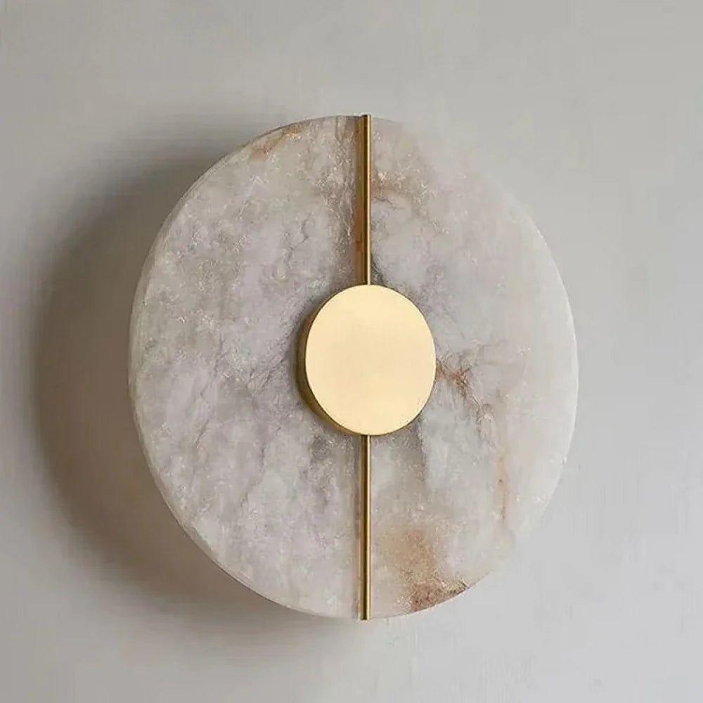 Modern Luxury Creative Marble Wall Light - Alabaster Marble Wall Sconce for Bedroom Bedside Living Room Aisle Indoor Decor
