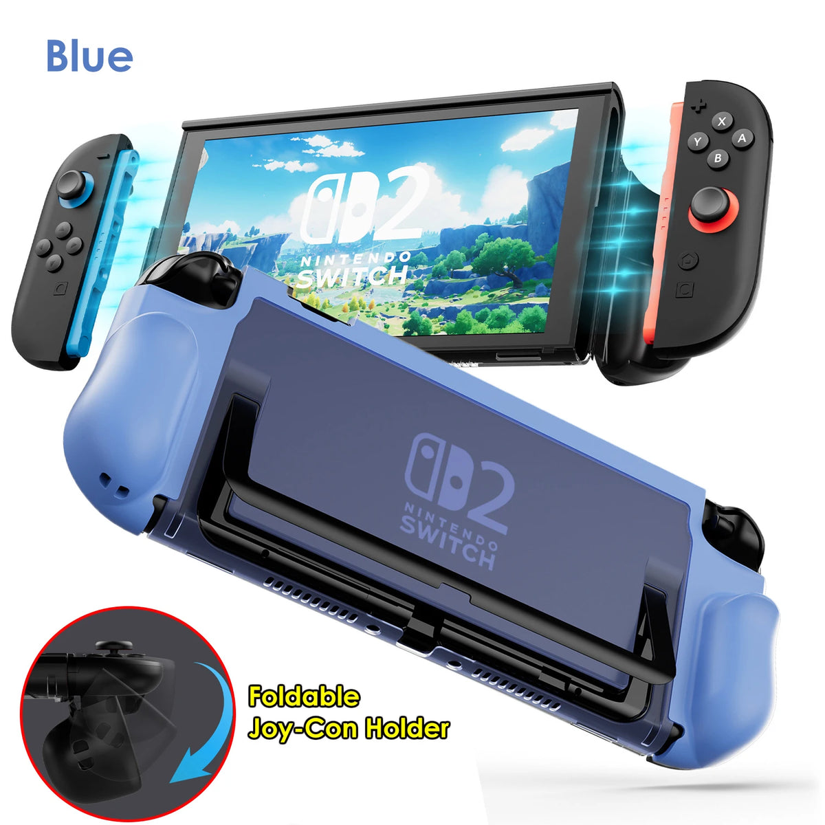 Protective Case for Switch 2 (2025), NS 2 TPU Cover Protector, Anti-Scratch, Shock-Absorption, Ergonomic Grip Design For NS2