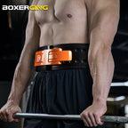 Adjustable Lever Weightlifting Belt Lumbar Support for Squat Deadlift, Black/Orange Buckle, XS-XL