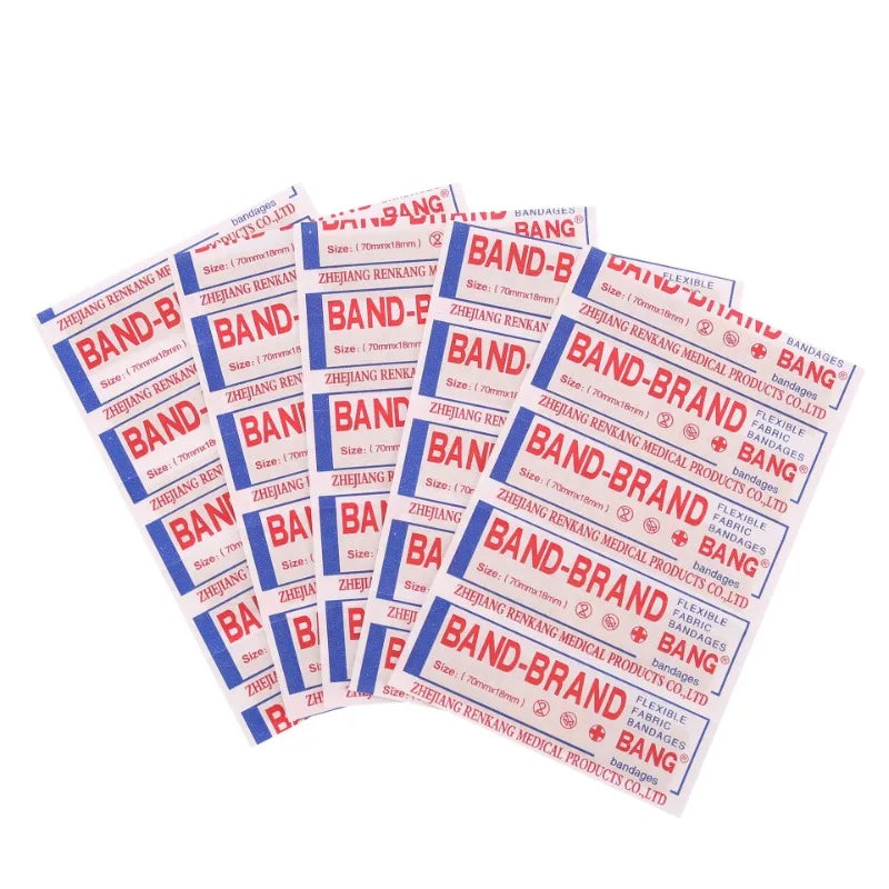 Adhesive Bandage Plasters 100pcs Waterproof Breathable Hemostatic Patches 70x18mm