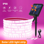 24V Solar Led Strip Light 2835 120LEDs/m Outdoor IP68 Waterproof Red Green Blue Pink Warm White Self-adhesive Garden Decor Lamps