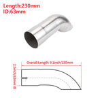 X Autohaux 51mm ID Inlet Turn Down Exhaust Tip T304 Stainless Steel Mandrel Bend Elbow Tube 230mm Length 125 Degree for Car