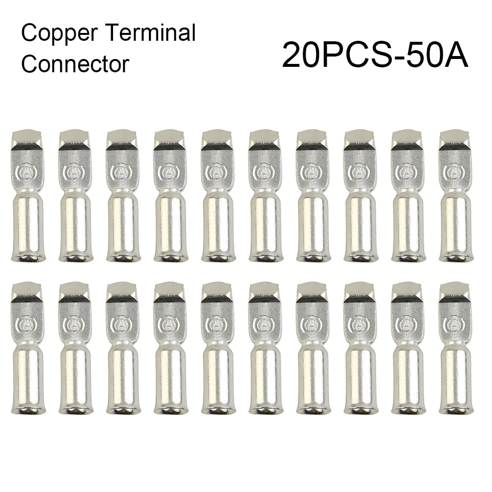 20pcs 50Amp Copper Terminals Connector For 50A FOR Style Plugs Contacts For 4-12square 6 B & S Wire Cable Terminal