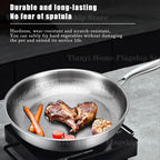 Titanium stainless steel nonstick frying pan skillet, 22-30cm, induction & gas compatible