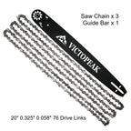Garden Tool Parts Accessories Guide Bar with Chainsaw Blade 20'' 0.325" 0.058" 76Links for Chinese Chain Saw