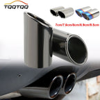 2pcs Stainless Steel Exhaust Muffler Tip Covers 7-9.5cm Black/Silver/Blue for Audi/VW