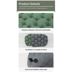 Foldable Inflatable Seat Cushion Moisture-proof Space-saving 3D Air Seat Cushion Waterproof Lightweight Camping Chair Pad Hiking