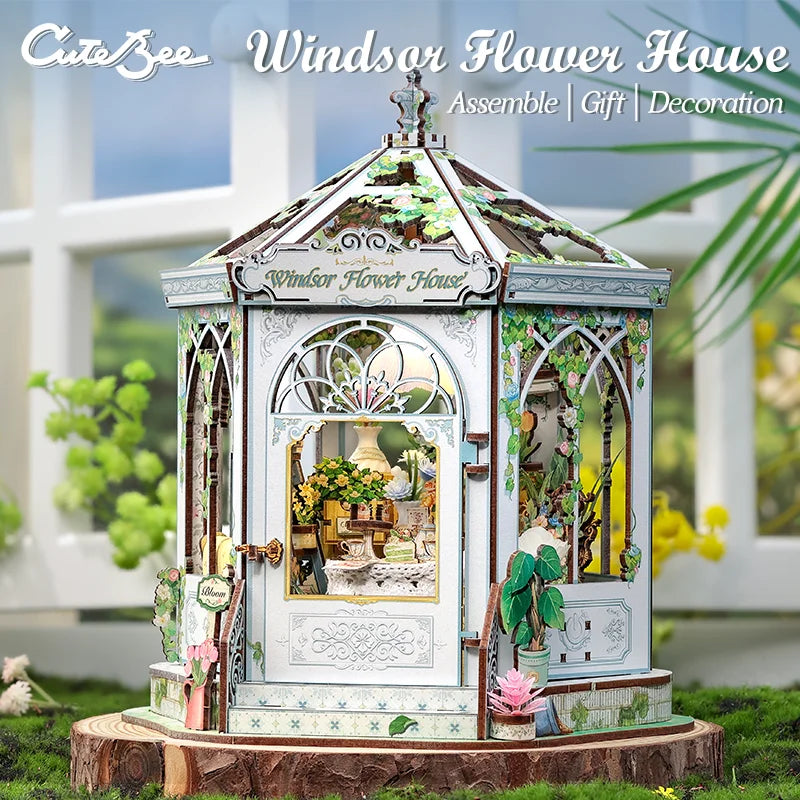 CUTEBEE Book Nook DIY Building Kit with Laser-Cut Precision Pieces 3D Wooden Puzzle  Collectible Desk Home Decor for Gift Idea
