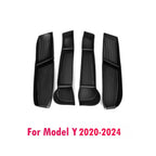 4PCS TPE Side Door Box Trays For Tesla Moldel Y Juniper Model 3 Highland Model Y/3 Door Storage Organizer Front Rear Door Trays