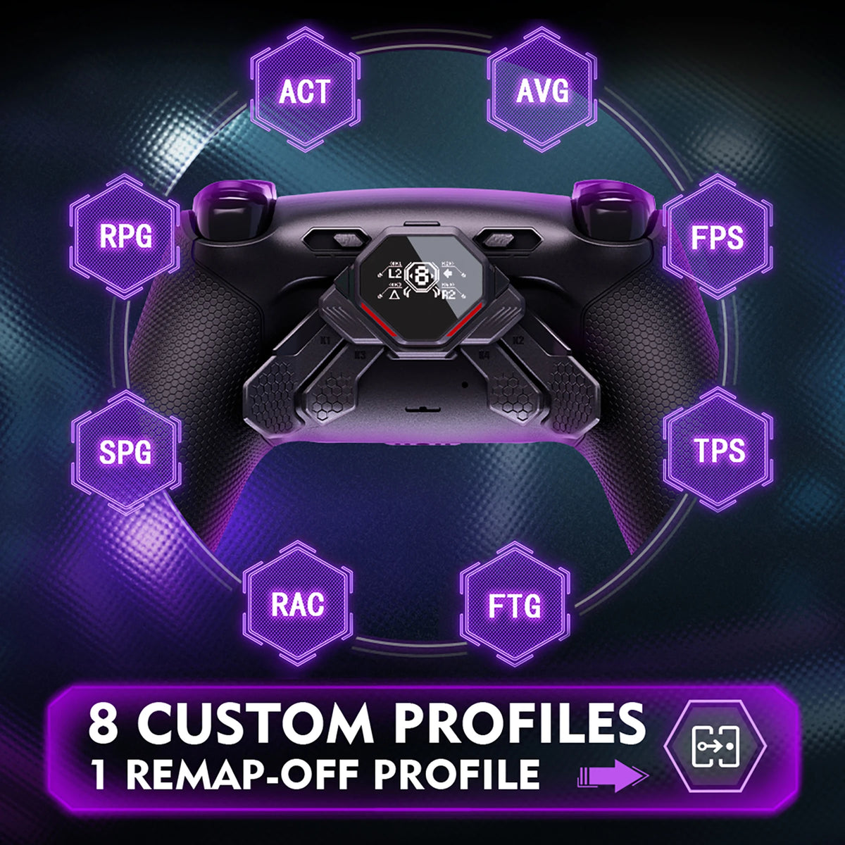eXtremeRate SPARK PS5 DualSense Back Paddles Kit, 4 Remappable Buttons, Rubberized Black
