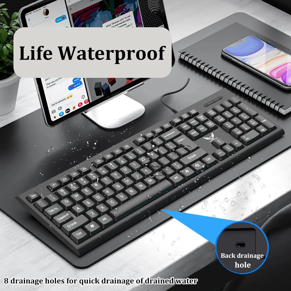USB Wired Keyboard 104 Keys Standard Keyboard Laptop Gaming Keyboard Membrane Keyboard Ergonomic keyboard For PC Windows Mac OS