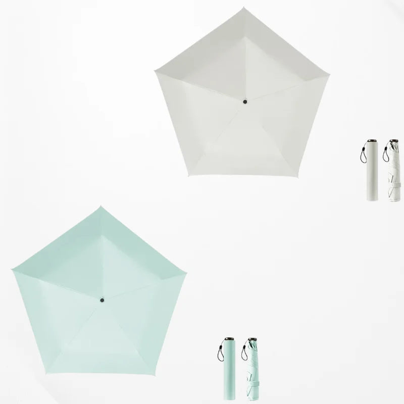2-in-1 UV Protection Mini Folding Travel Umbrella, Ultralight Pocket Rain Umbrella, 1pc