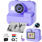 Children's Mini Digital Video Camera with Thermal Printing & Multiple Image Stabilization, 32GB Card Included