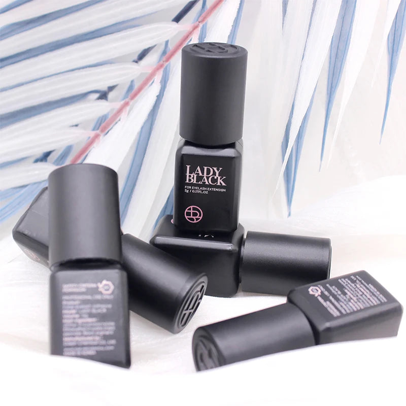 10 Bottles Lady Black Glue for Eyelash Extensions Low Irritation 5ml Korea False Lash Glue Makeup Tools Supplies Low Irritation