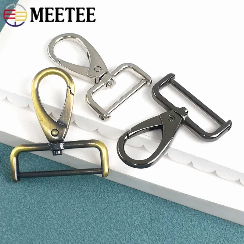 2/4Pcs Meetee 13-38mm Metal Buckle Detachable Lobster Clasp Bag Strap Clip Buckles Webbing Handbag Snap Hook DIY Accessories