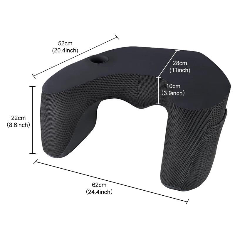 Reading Pillow for Gaming,Lap Desk & Arm Rest with Cup & Phone Holder,Laptop Support, Large Pockets,Comfortable for Work,Gaming