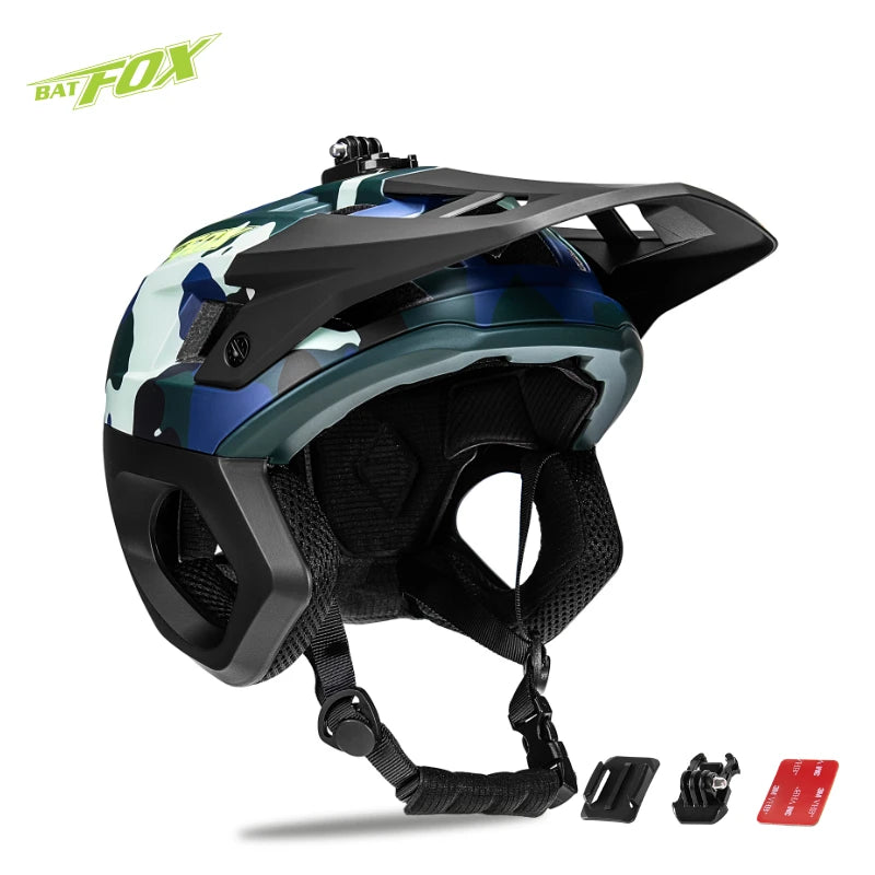 BATFOX Men's Bicycle Helmet BMX Off-road Downhill Lightweight Safety 3/4 Helmet Cap Summer Motorcycle Enduro Helmet CE/EN1078