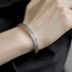 Foxanry Vintage Punk Cuff Bracelet for Women Couples New Fashion Creative Design Sparkling Zircons Wedding Bride Jewelry Gifts