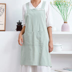 Cotton and Linen Apron Home Coverall  Flower Shop  Painting  Retro Tie-free Apron