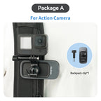 TELESIN 360° Rotation Magnetic Backpack Clip Clamp Mount for GoPro Hero 13 12 11 10 9 8 7 Insta360 DJI Action Camera Accessories