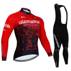 Men's Professional Long Sleeve Cycling Jersey & Padded Shorts Set, Quick Dry, Reflective, Breathable Bike Wear Clothing for Men