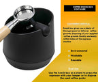 Leeseph Coffee Knock Box Residue Dump Container, Non-slip Durable Barista Grinding Waste Collection Box Fat Body with Knock Bar